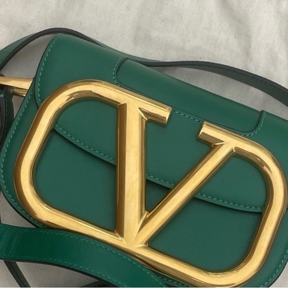 Valentino Bags Valentino Green Leather Vlogo Supervee Crossbody Poshmark